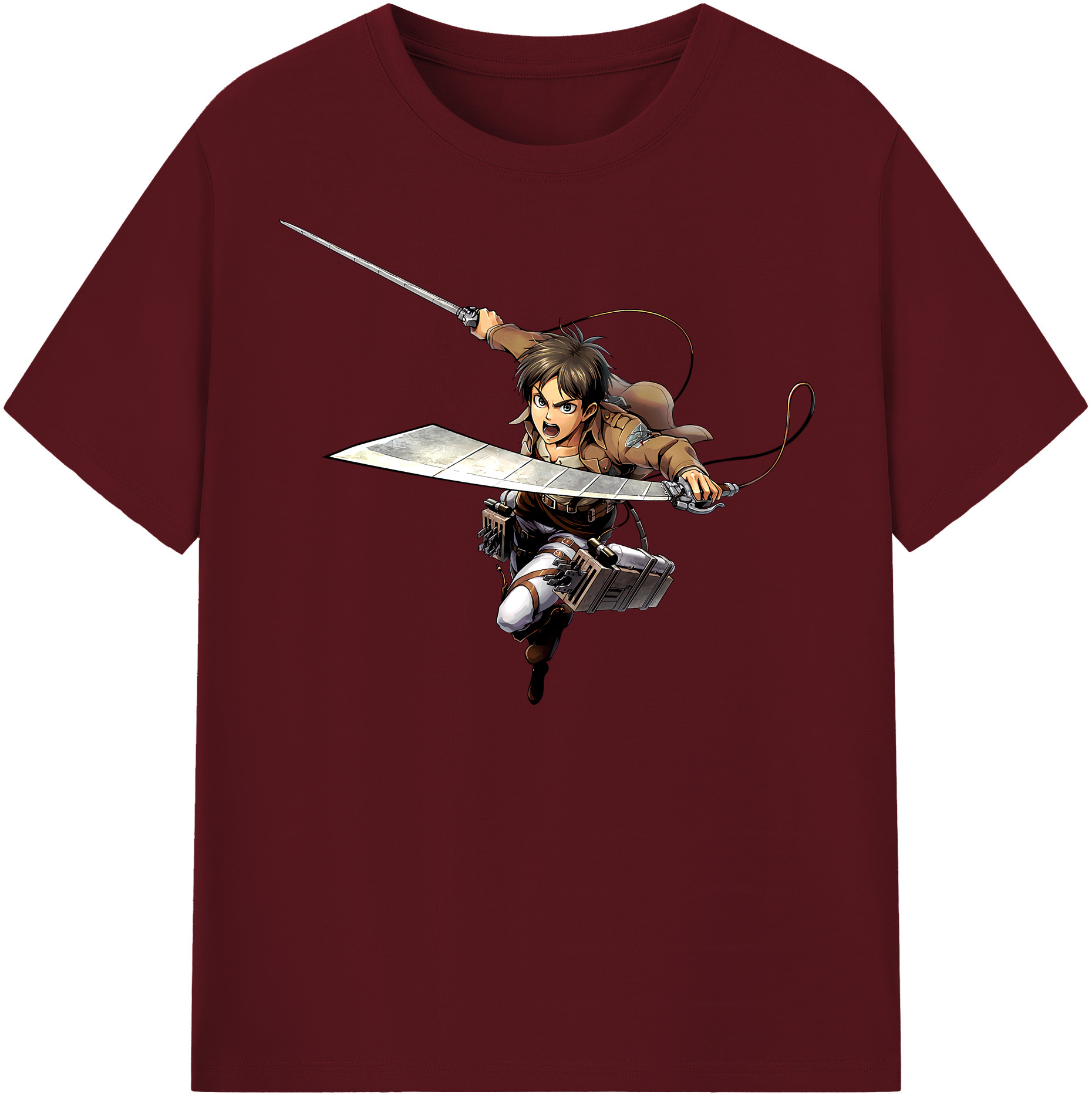 （画像用） 進撃の巨人 エレン･イェーガー Attack on Titan Eren Jäger 綿100％半袖Tシャツ（フロントプリント）